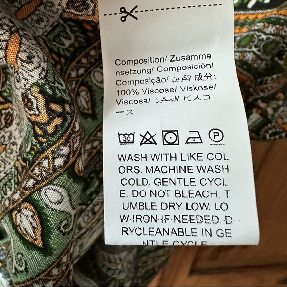 Wrap Around V Neck Racerback Tank Top Bohemian Green Orange Black White XL - Picture 7 of 9